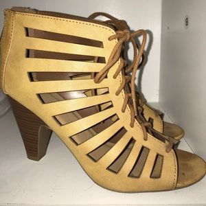 Lace up heels with cutout detailing